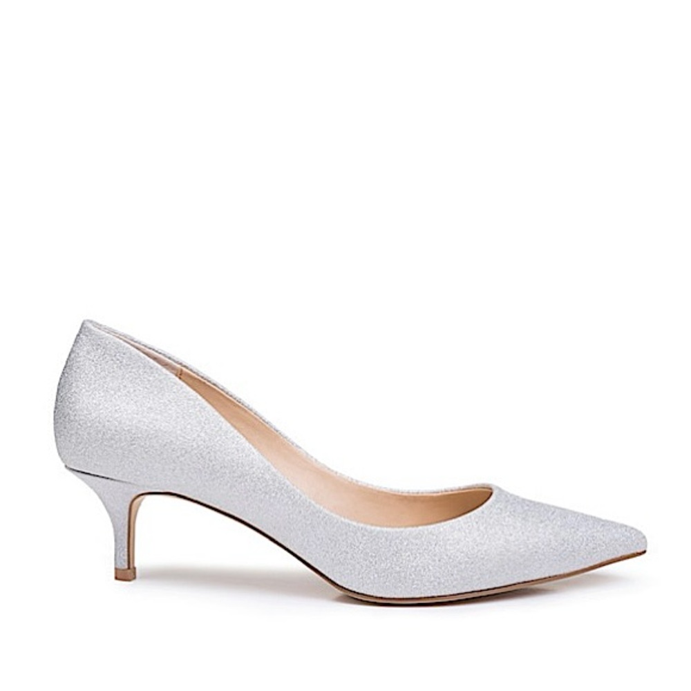 BNIB Jewel Badgley Mischka Silver Sparkly Frenchie Pump | Bridal Event Formal - Picture 2 of 13